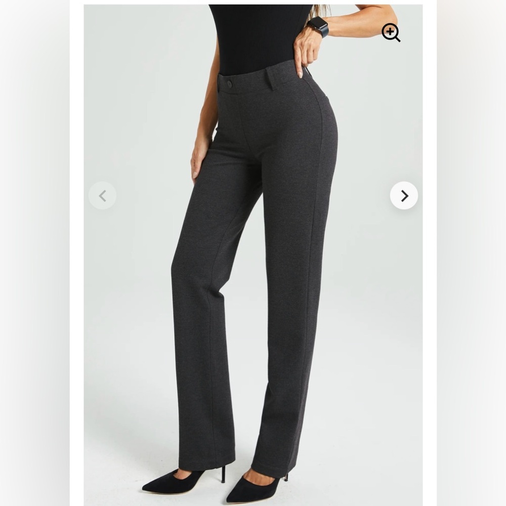 Betabrand Classic DPYP Dress Pant Yoga Pant Straight Charcoal Size XL Petite